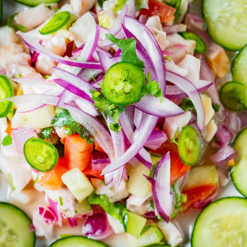 Ceviche, close-up.