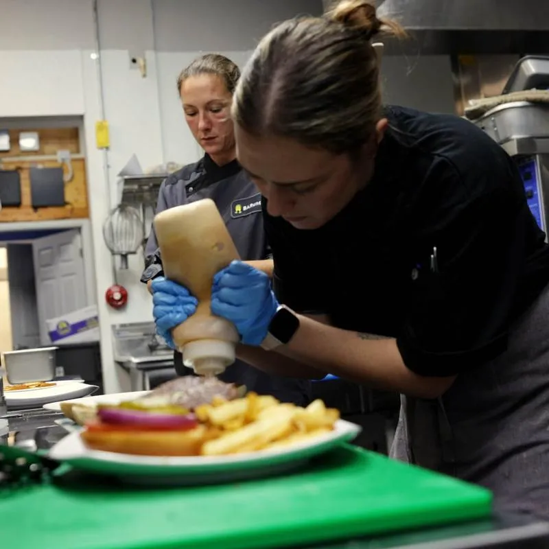 Chef preparing food.