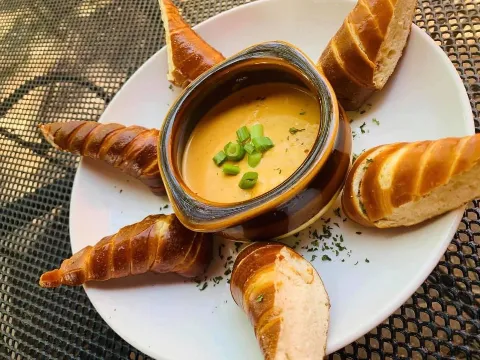 Guinness Beer Cheese with Soft Pretzels