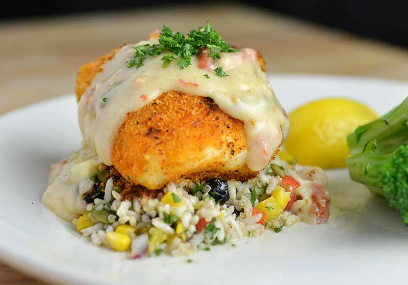 Parmesan Encrusted Halibut | Tallahassee FL Seafood Restaurant