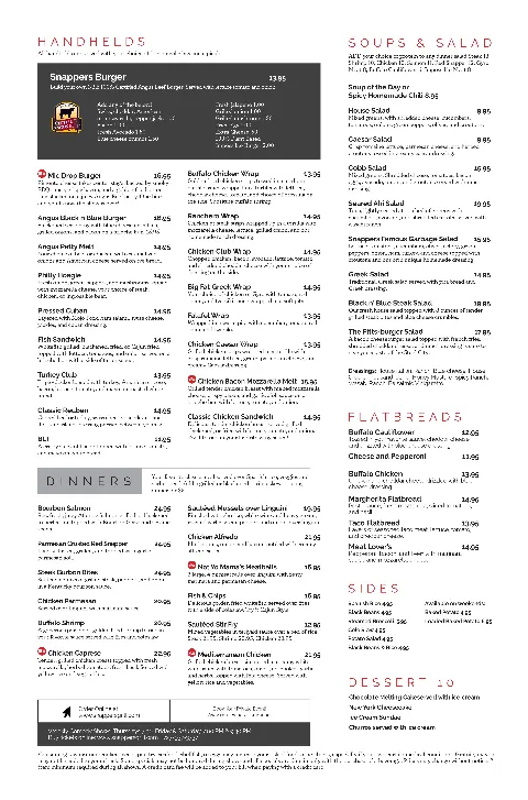 Snappers Grill and Comedy Club, food