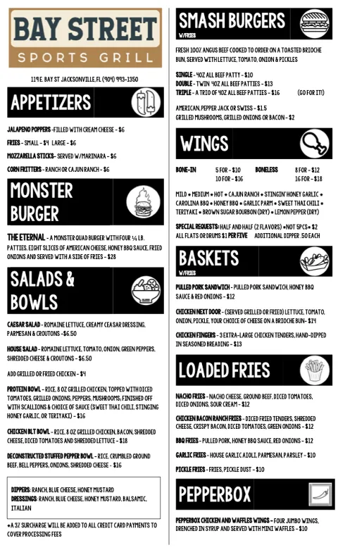 Bay Street Bar and Grill, food
