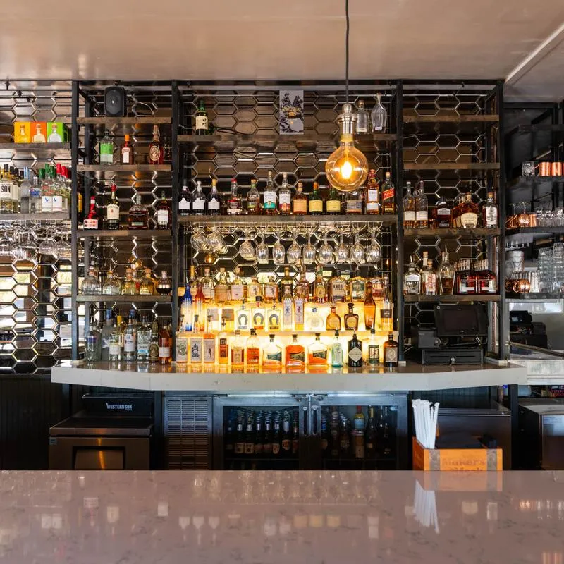 The bar area.