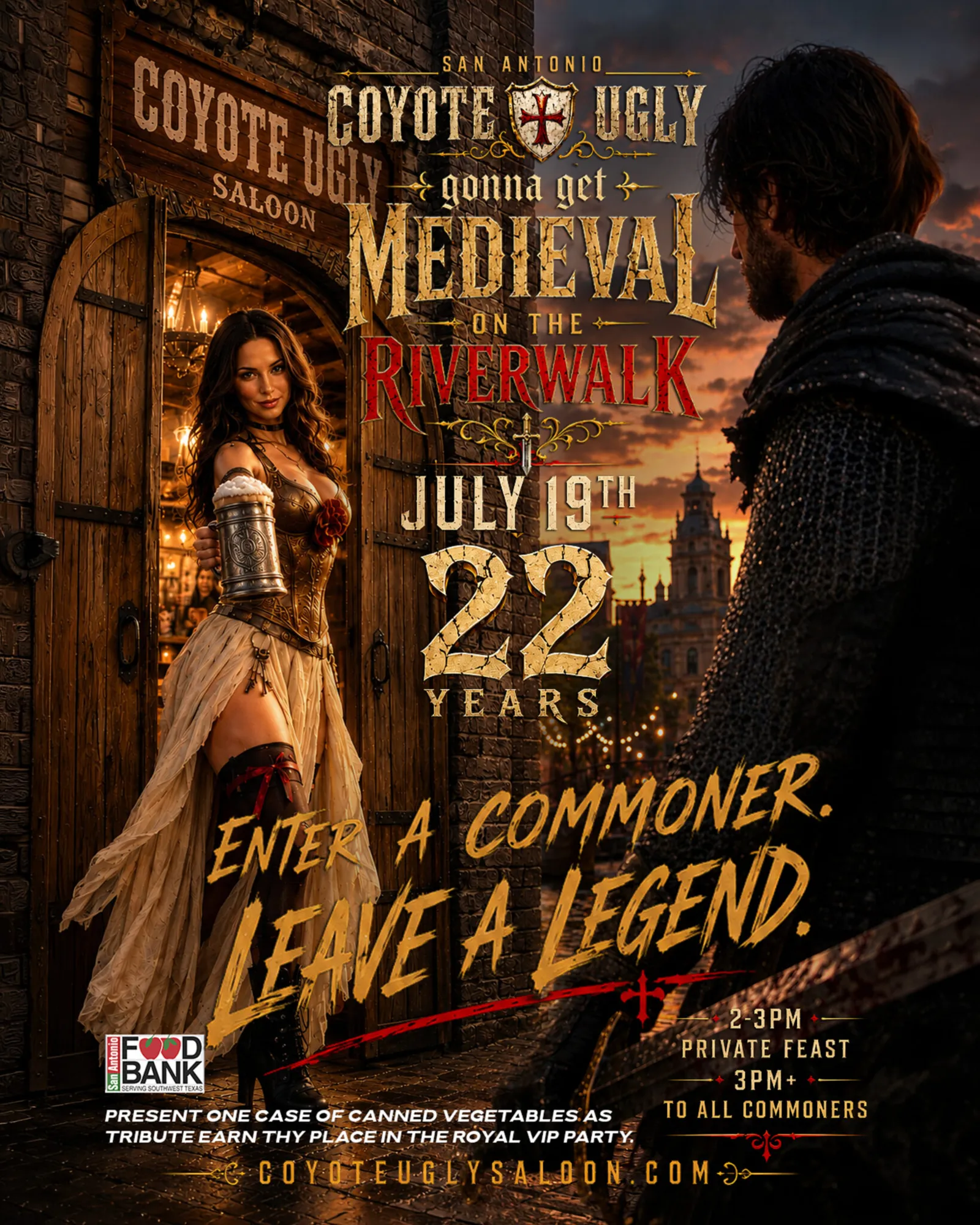 San Antonio: 22 Year Anniversary – Medieval on the Riverwalk: July 19, 2026