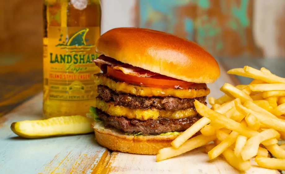 A Burger And Fries On A Plate