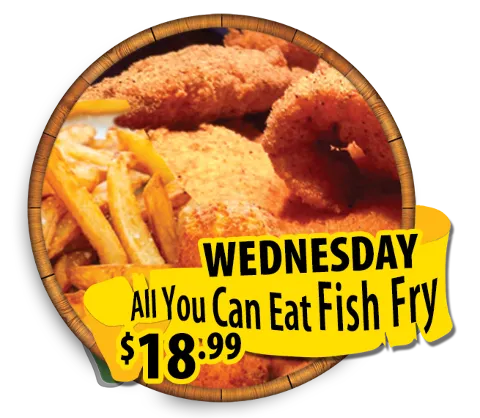 every wednesday all you can eat fish fry 18.99 hidden treasure restaurants