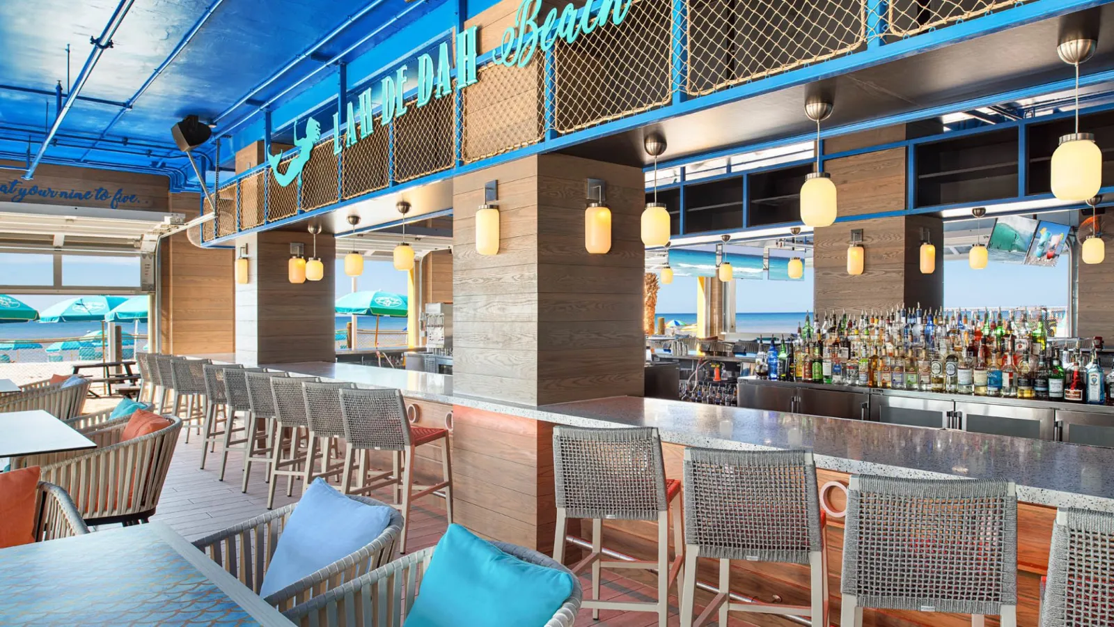 A Restaurant With Tables And Chairs