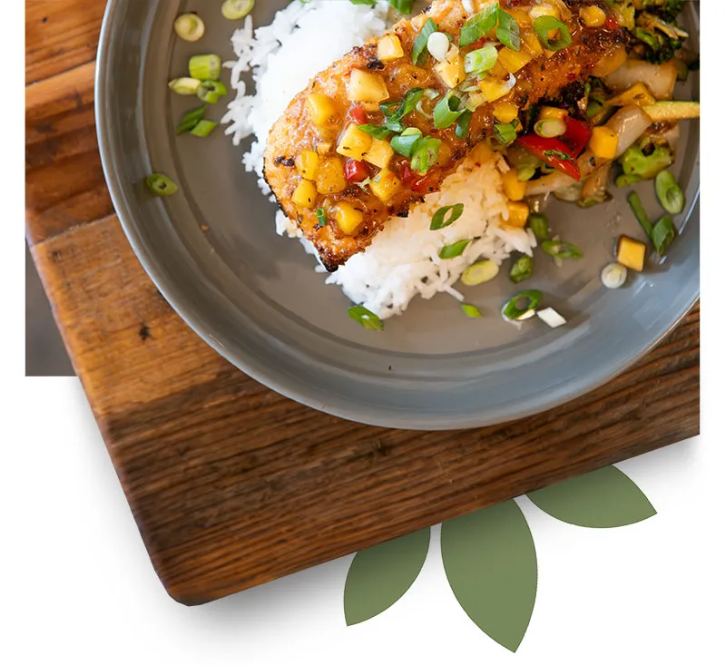 Macadamia Crusted Salmon at Purple Olive