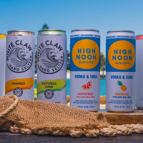 Cans of drinks