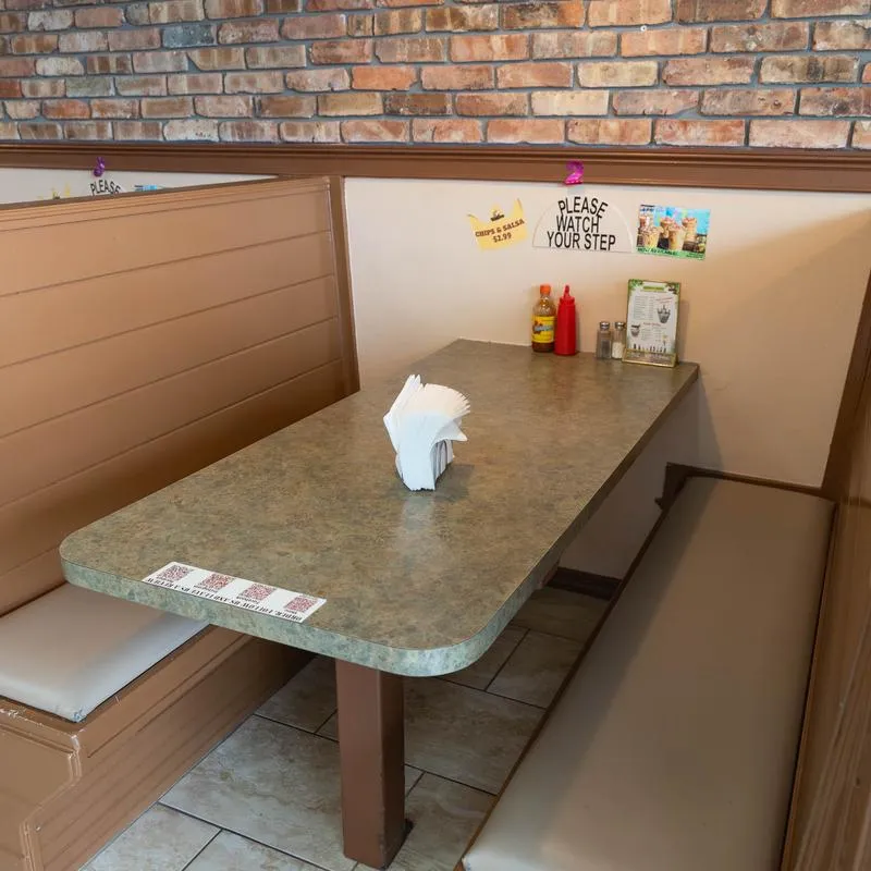 Private booth table.