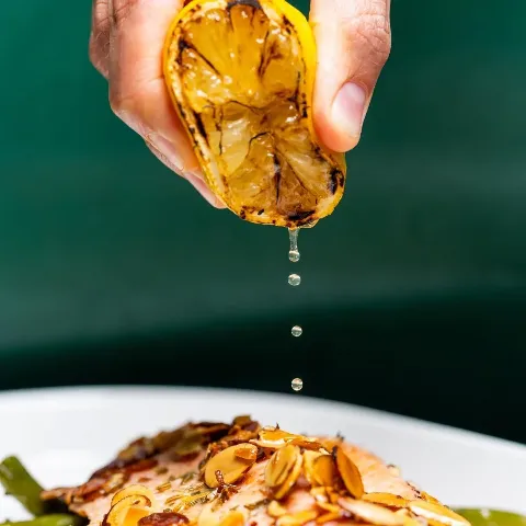 Indulge in the exquisite flavors of Trout Amandine at #OstrowBrasserie 🐟✨ Savor every delicate bite of tender trout, topped with a delightful toasted almonds that adds a nutty, rich touch to this cla