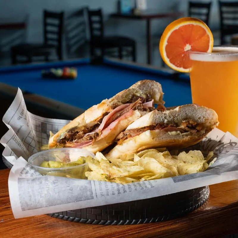 Mojo Pork Sandwich, served