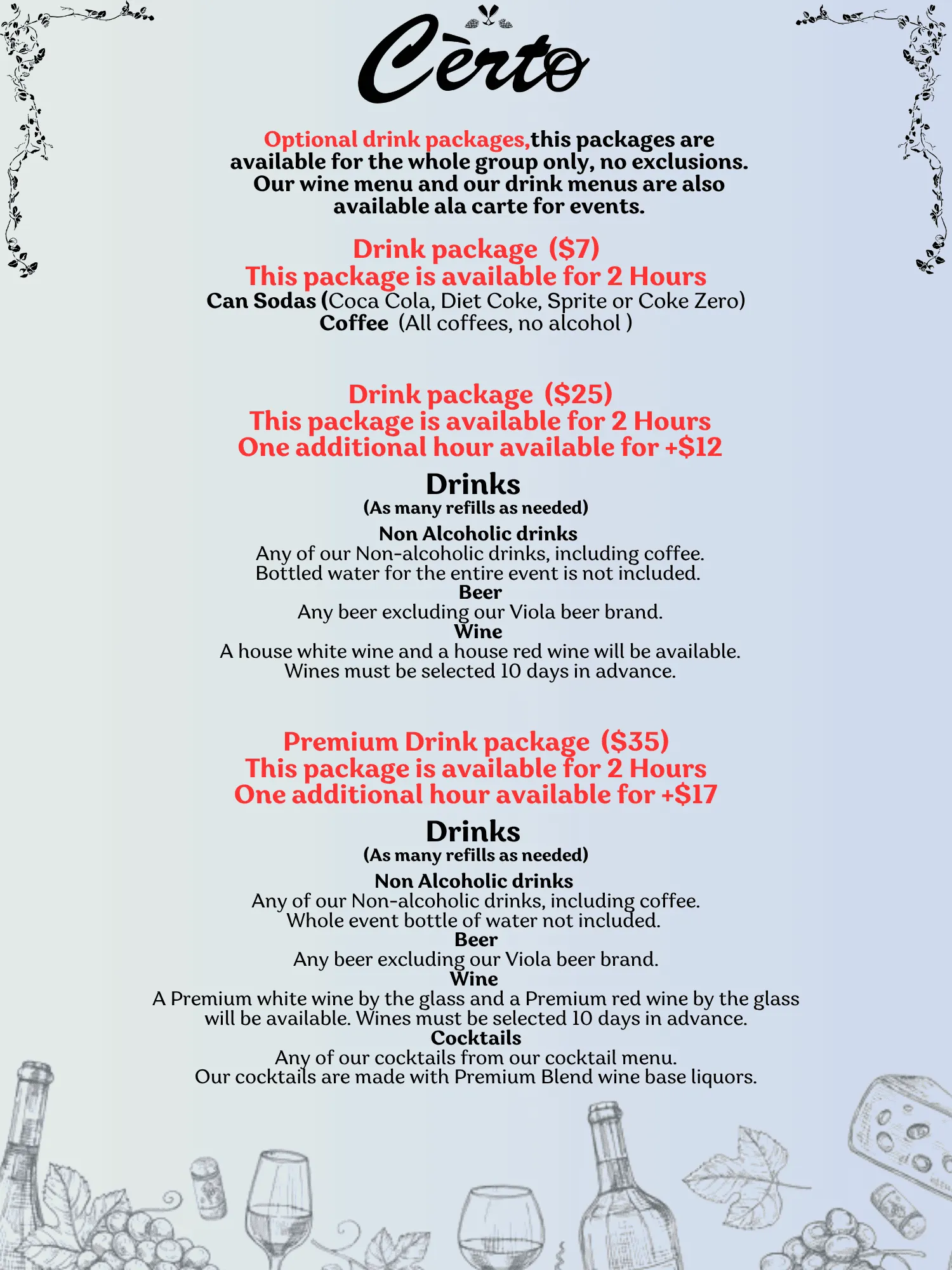 Cèrto Italian Restaurant & Private Events