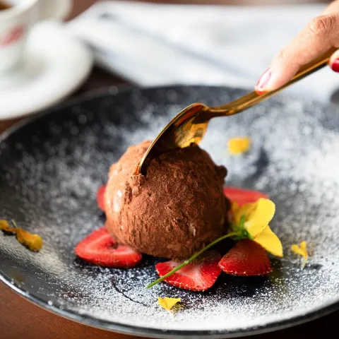 Chocolate truffle dessert.