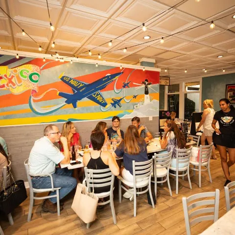 Guests dining.
