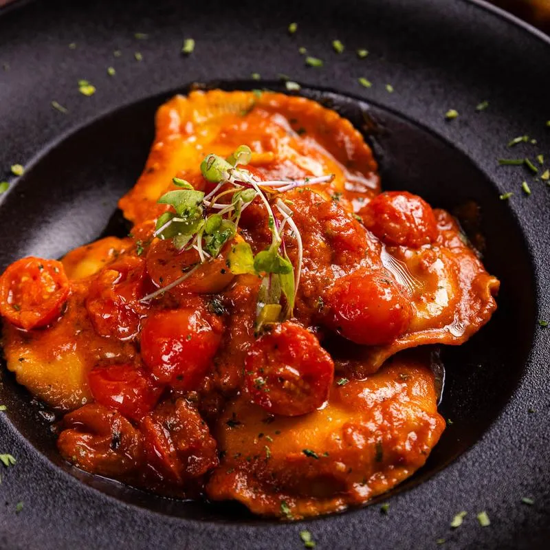 Homemade Lobster Ravioli.