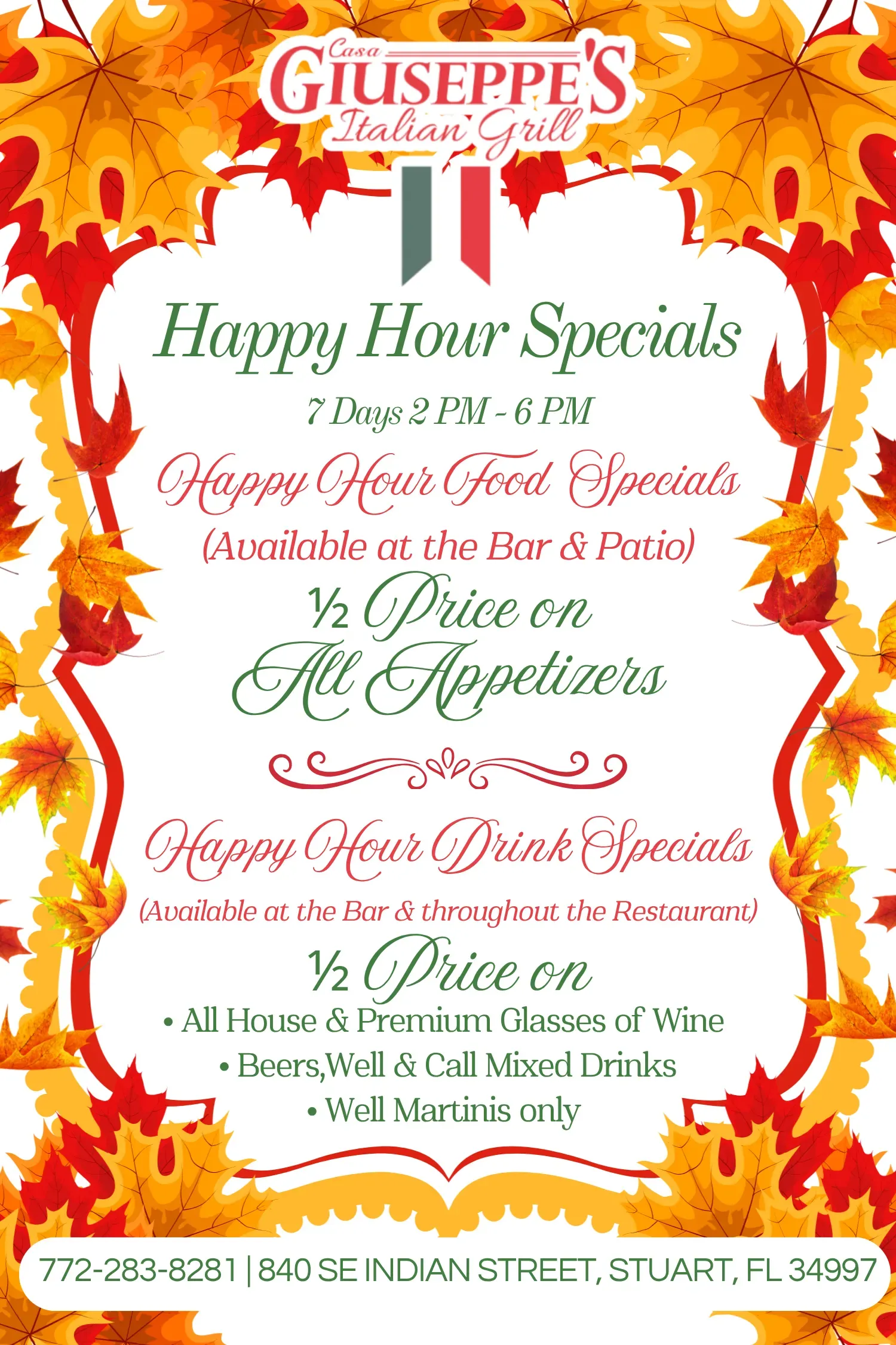 Cg new happy hour food & drink specials website