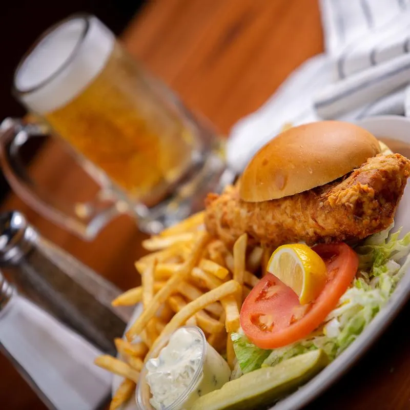 Mahi-mahi Sandwich served