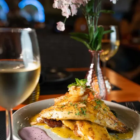 Branzino with wine.