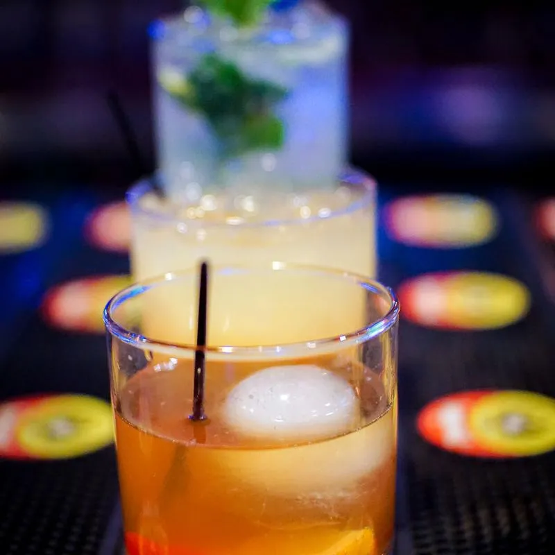 Orange cocktail with ice