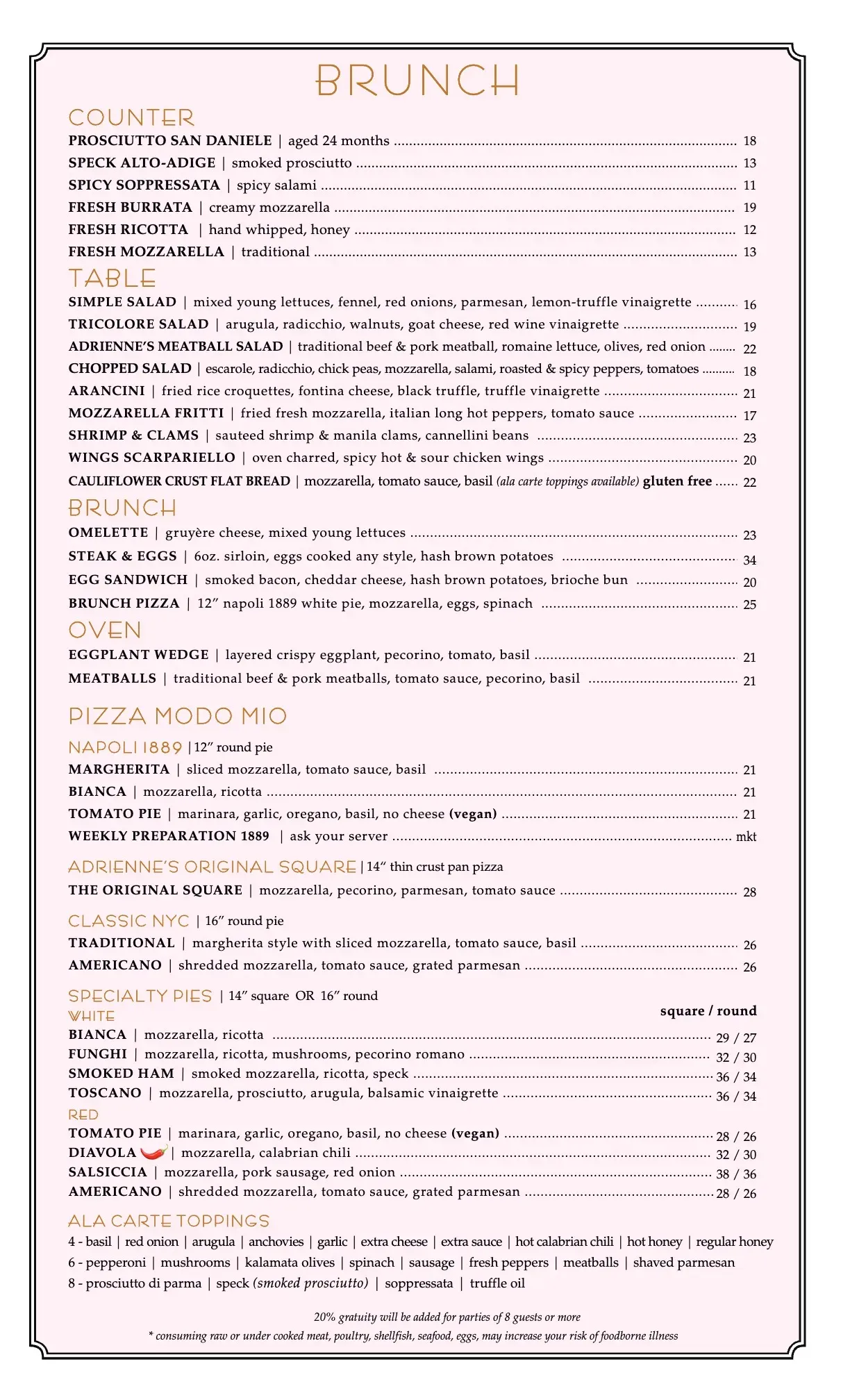Adrienne’s Pizzabar