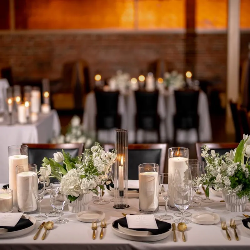 A high end restaurant dining room..