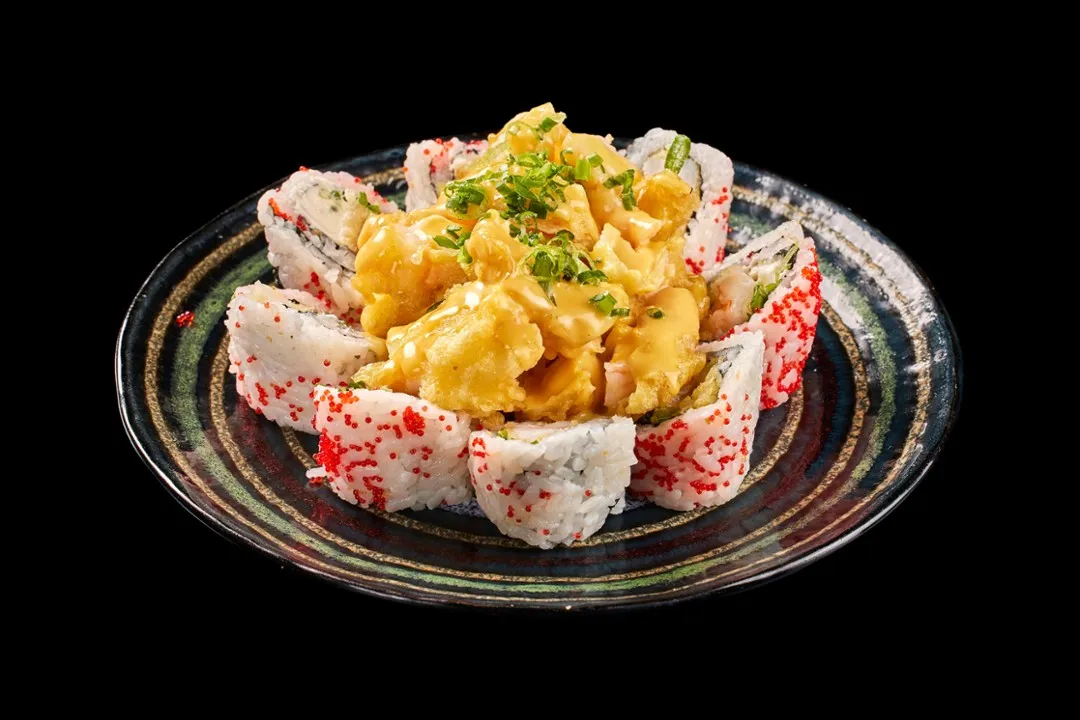 platter of sushi rolls
