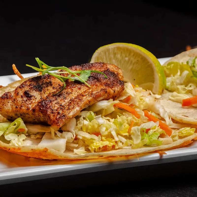 Grilled ahi tuna tacos.