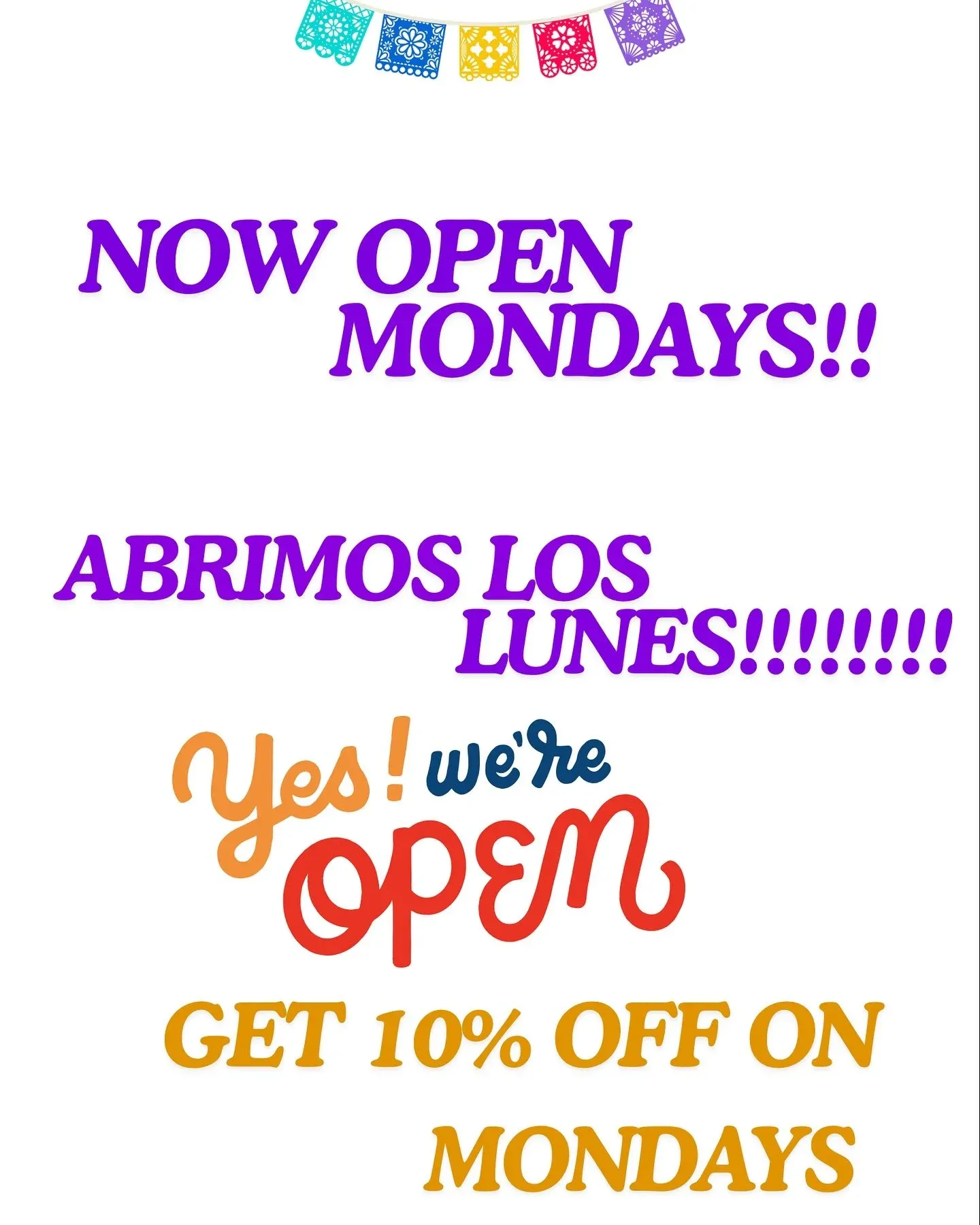 📢 NOW OPEN MONDAYS! / &iexcl;YA ABRIMOS LOS LUNES! 🌮

We heard you! Starting now, we&rsquo;re open on Mondays so you can enjoy your tacos, quesadillas and margaritas 7 days a week.
📍 North Miami Be