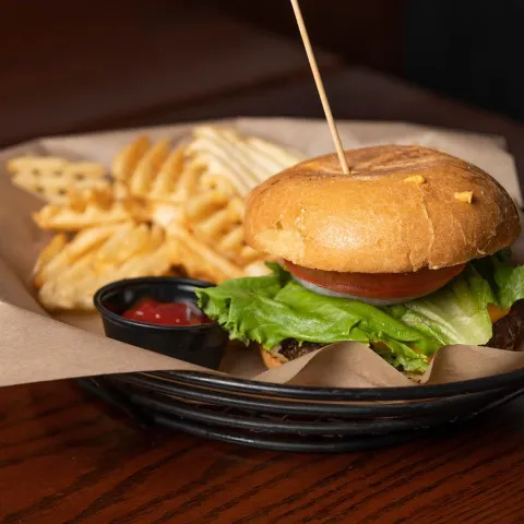 Jalapeno Beer Cheeseburger and fries