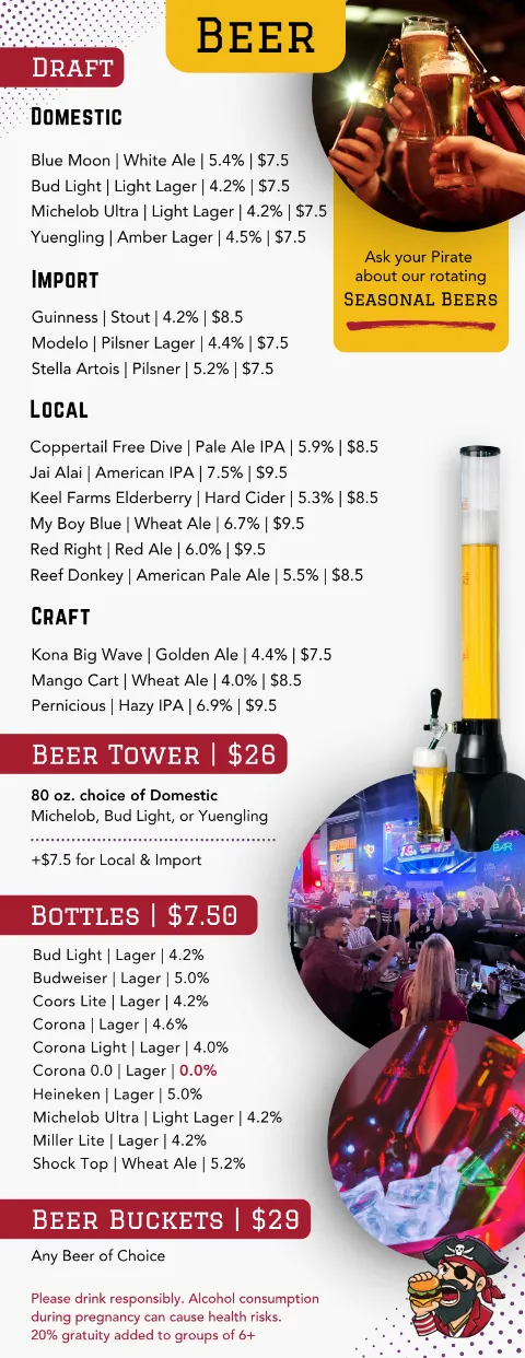 Tampa Burgers & Pirates, drink