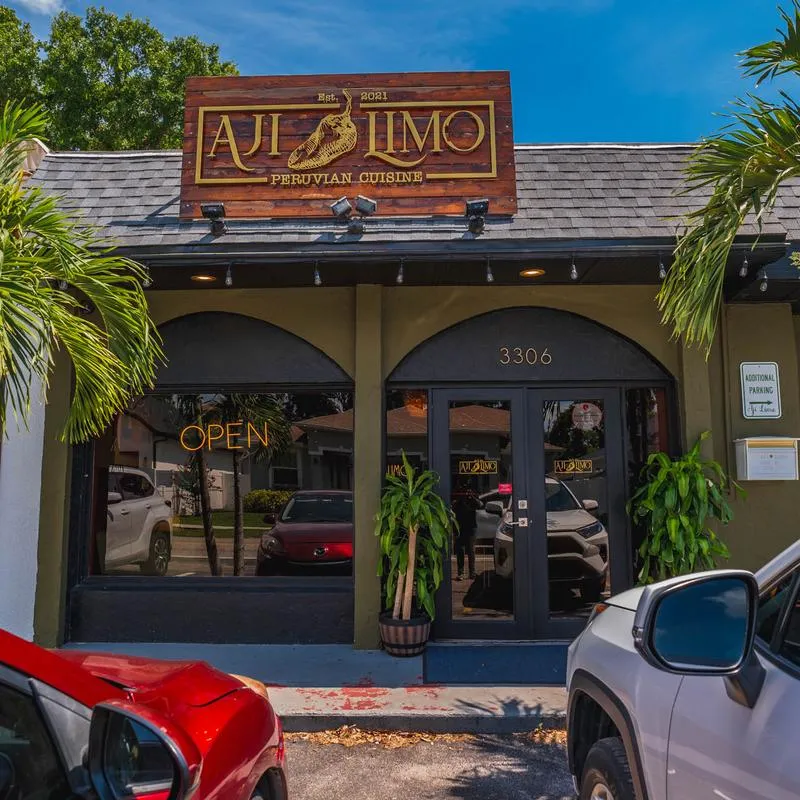 Aji Limo Peruvian restaurant outside.