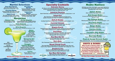 Schooner Wharf Drink Menu