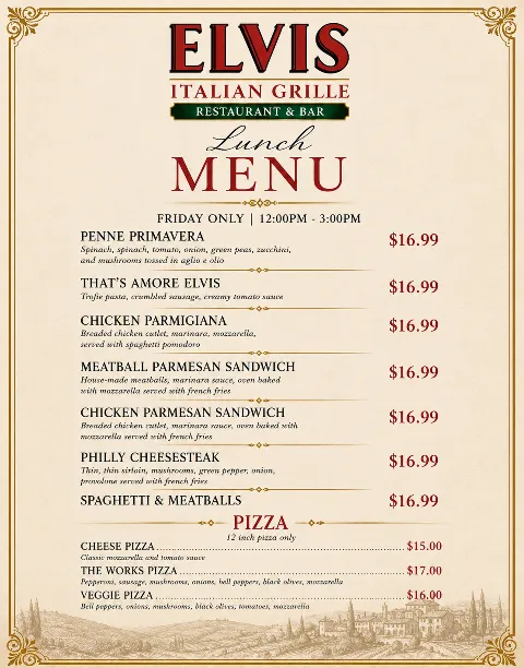 Elvis Italian Grille, food