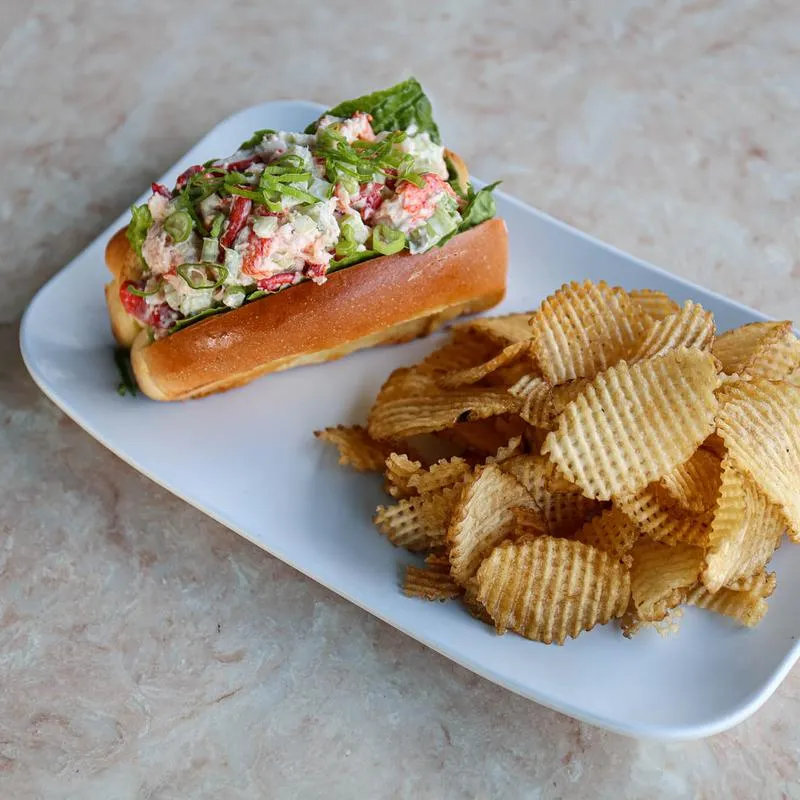 Lobster Roll and potato chips.