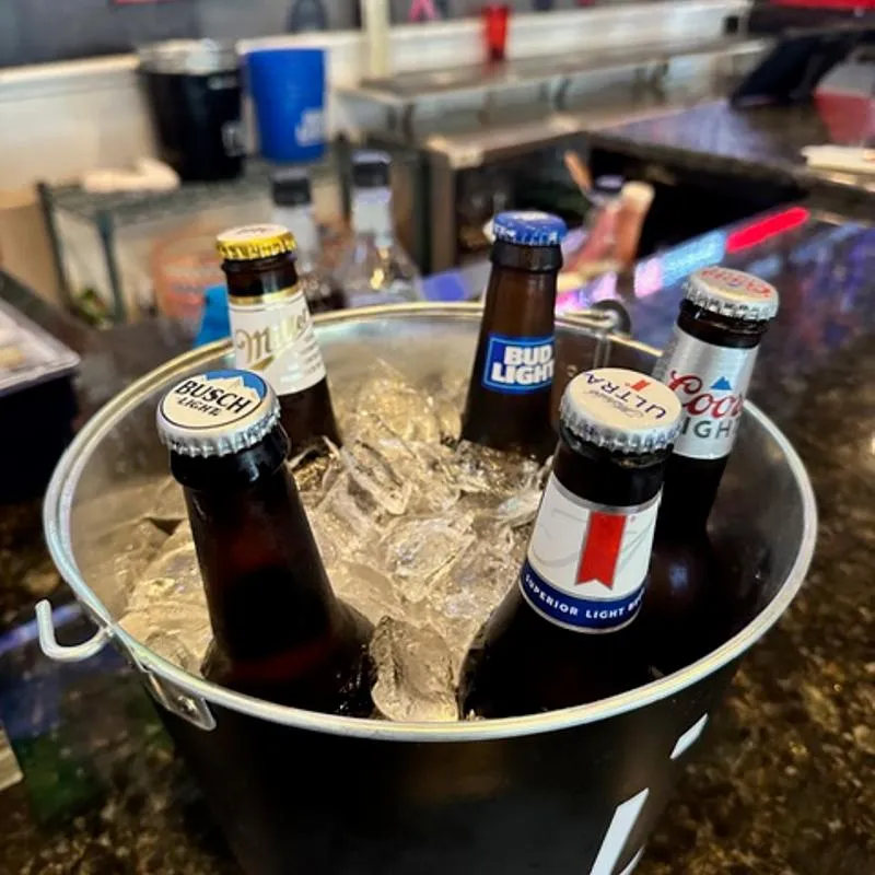 Ice cold beer bucket.