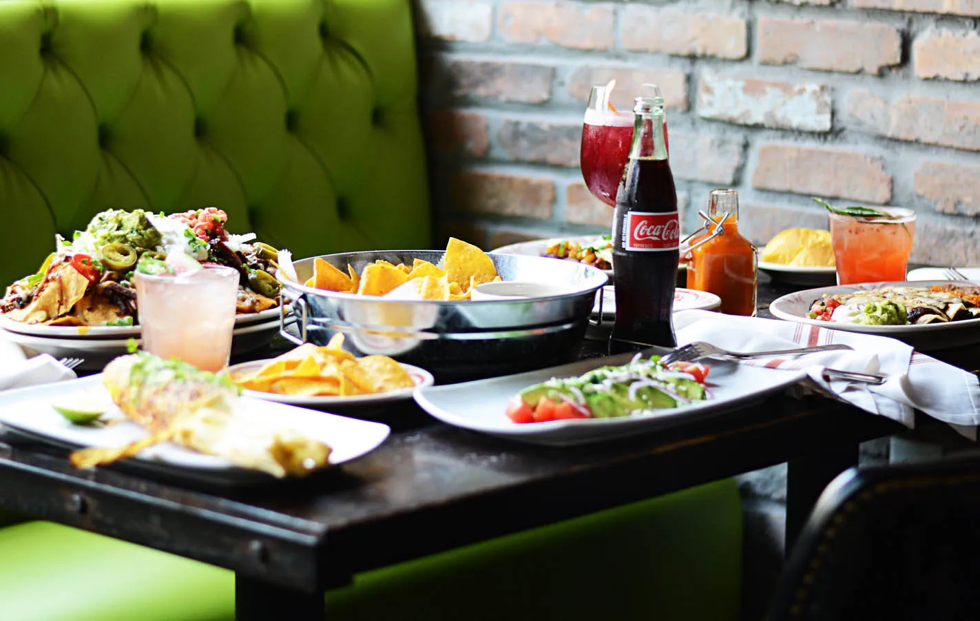 Table Set With Food & Beverages