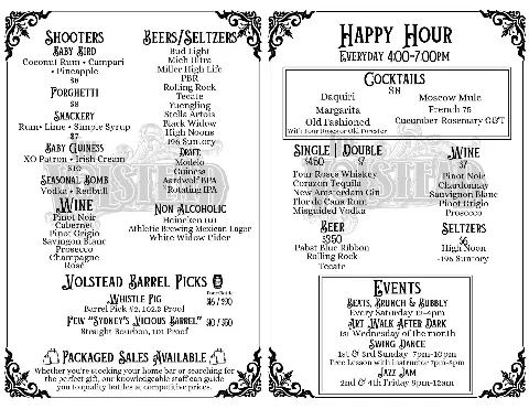 The Volstead, food