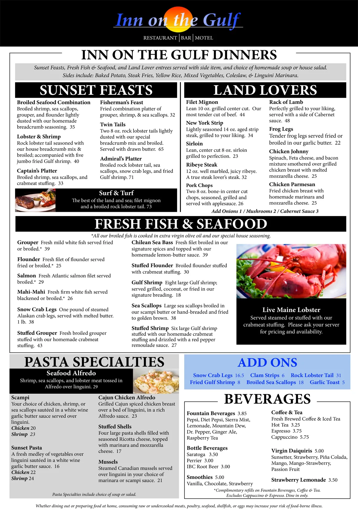 Inn On The Gulf Menu 2021-2022-22