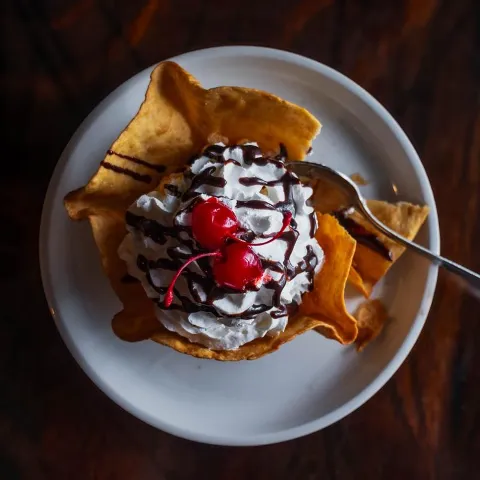 Fried ice cream dessert.