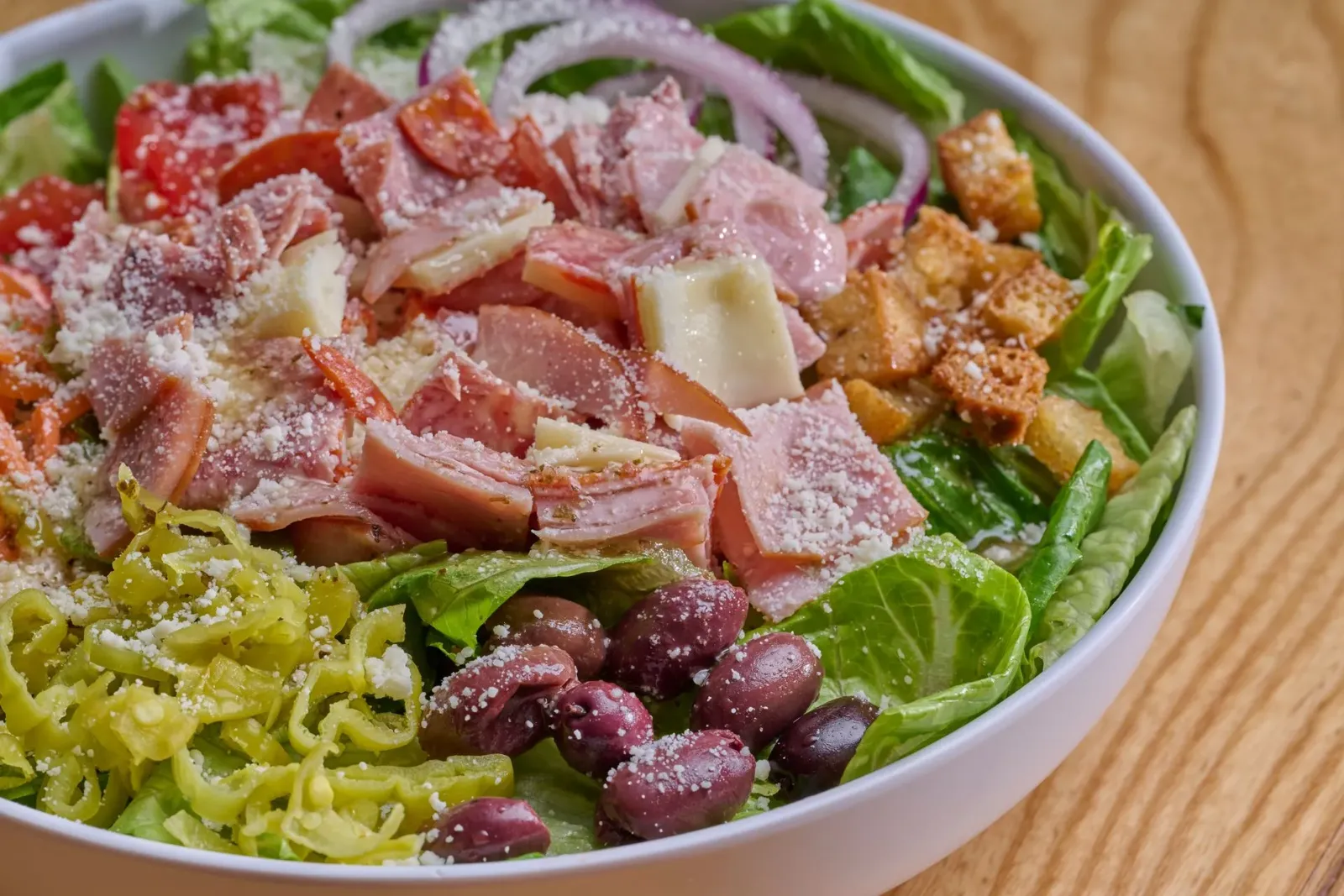 Fresh salads at Flippers Pizza Co in SODO Orlando