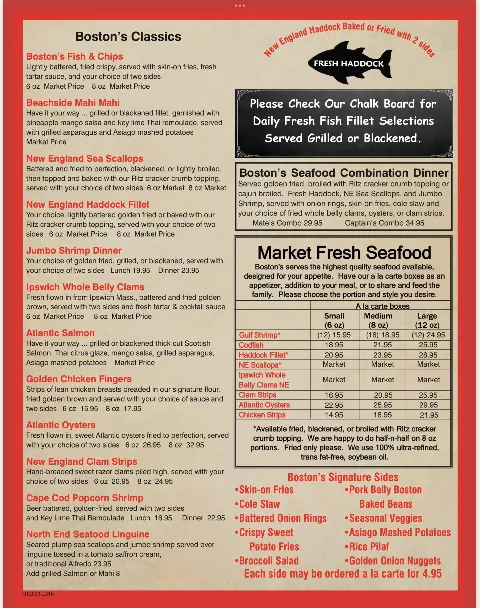 Boston's Fish House, food