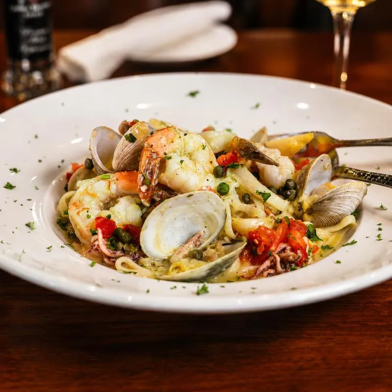 Mixed seafood pasta.