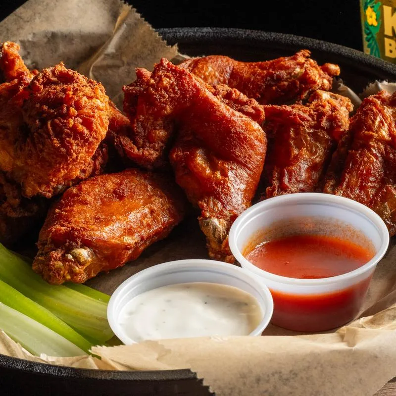 Chicken Wings with sauces.