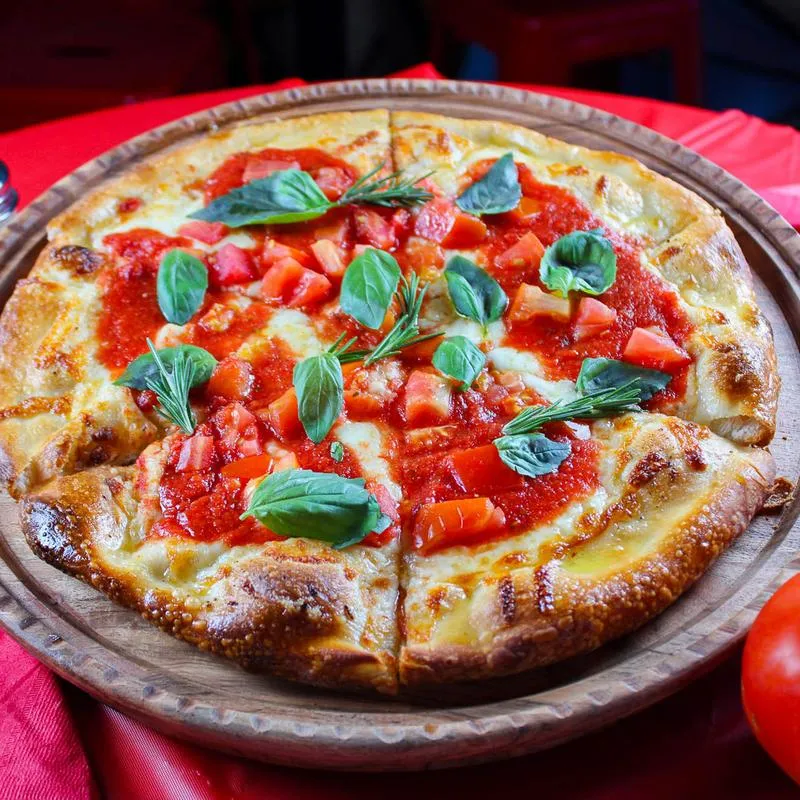 Margherita pizza.