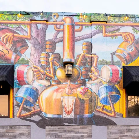 Mural art outside.