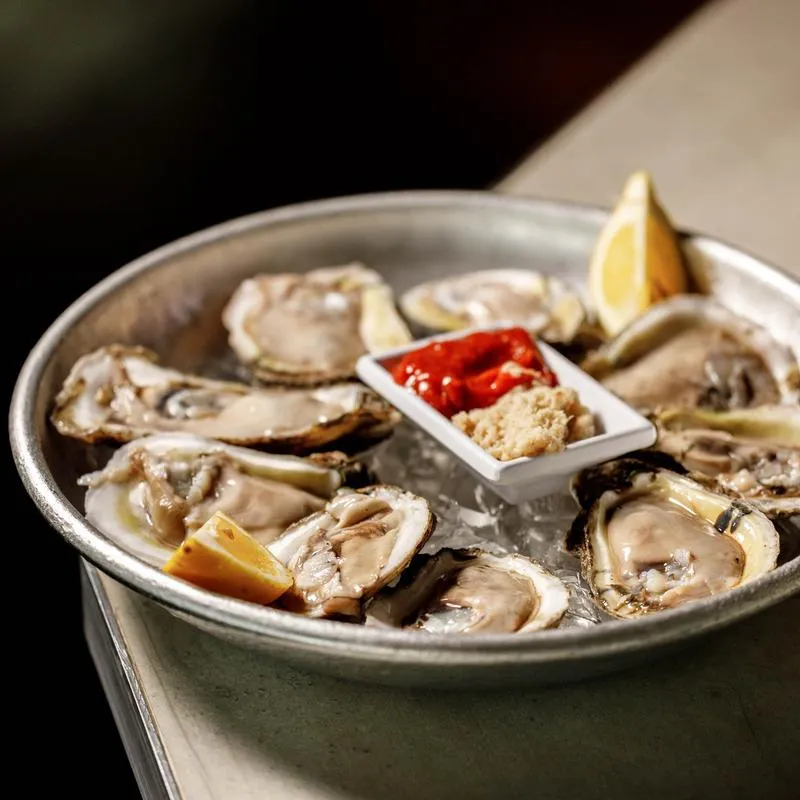 Raw oysters.