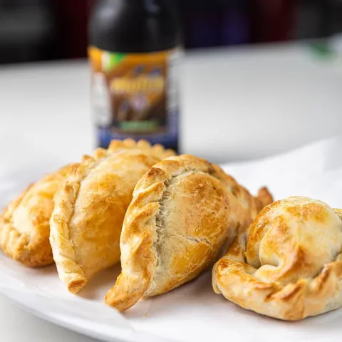 Empanada plate, close up.