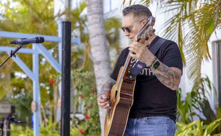 A Person Playing A Guitar