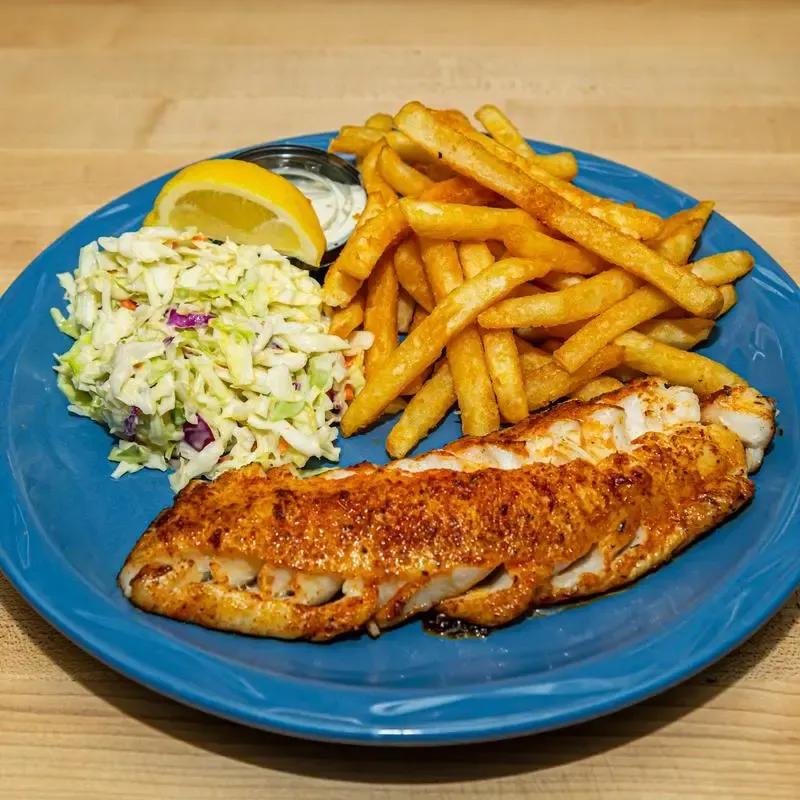 Fresh catch golden tile fish and fries